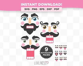 Nutcracker Face SVG, Nutcracker Face PNG Nutcracker Clip Art, Nutcracker Ornament and Gifts