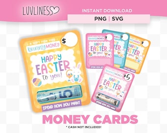 Easter Money Holder Card PNG, Printable Template Bundle
