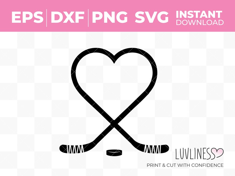 Hockey Stick Heart SVG Love Hockey SVG Instant Download Etsy UK