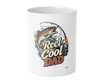 Funny Fishing Dad Mug, Bass Fishing Gift for Men (11oz)