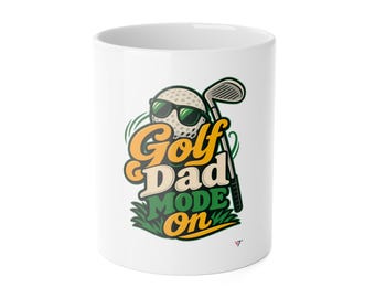 Funny Golf Dad Mode On Mug, 11oz Coffee Cup, Golf Gift for Men