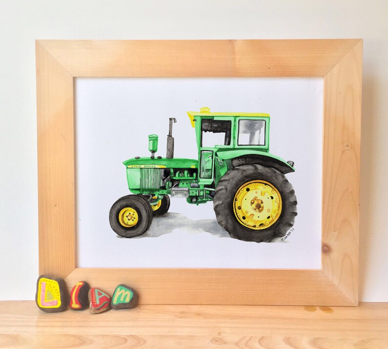 Printable John Deere Tractor Gallery Wall Watercolor Digital Etsy