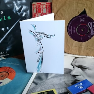 Stehender Jazz Trompeter Musiker Grußkarte