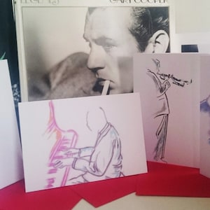 Set of Four Jazz Artists, Blank Greetings Card
