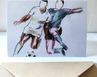 Homenagem em tinta e pastel ao lendário jogador de futebol Pelé - Cartão de felicitações em branco