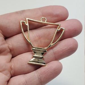 Gold Trophy Cup Medallion Pendant, 1 Trophy Cup Medallion, Gold Trophy Cup Charm