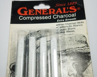 White Compressed Coal Sticks, 1 General's Compressed White Charcoal