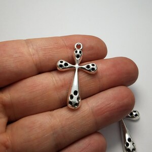 Silver Medium Cross Charms, 6 Silver Cross Charms, 6 Cross Charms, Cross Charms, Silver Medium Cross Charms