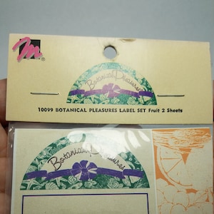 Botanical Pleasures Label Set, Label Set, Fruit Labels