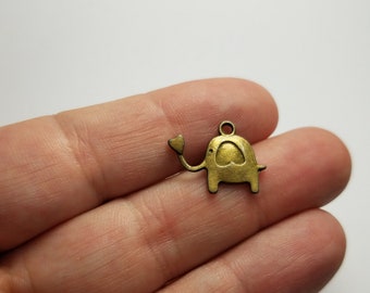 Gold Good Luck Elephant Charms, 6 Gold Elephant Charms, Elephant Charms, Antiqued Gold Good Luck Elephant Charms