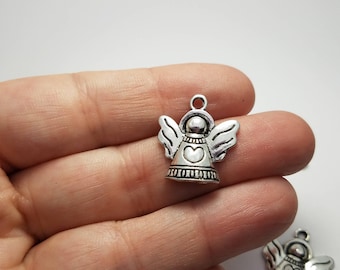 Silver Angel Charms, 5 Angel Charms, Angel Charms, Silver Angel Charms