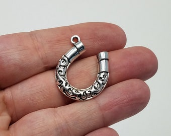 Silver Horseshoe Charms and Pendants, 3 Horseshoe Pendants, Horseshoe Charms, Horseshoe Pendant