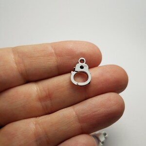 Silver Handcuff Charms, 6 Silver Handcuff Charms, Handcuff Charms, Silver Handcuffs Charms