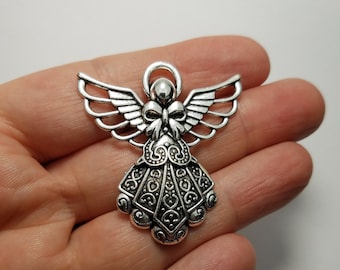 Silver Angel Pendant, 1 Angel Pendant, Angel Pendant, Silver Angel Pendant