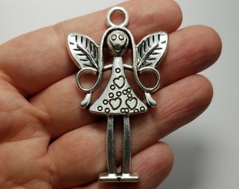 Silver Angel or Fairy Pendant, 1 Angel Fairy Pendant, Angel Fairy Pendant, Silver Angel Pendant