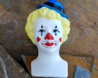 Porcelain Clown Dollhead, 1 Porcelain Clown Dollhead, Clown Porcelain Dollhead