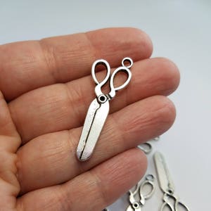 Silver Scissors Charm, 1 Scissors Charm, Big Scissor Charm, Craft Scissors Charms