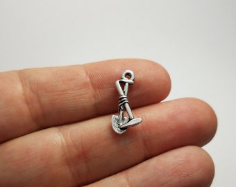 Silver Garden Shovel and Hoe Charms, 6 Garden Shovel and Hoe Charms, Garden Charms, Shovel and Hoe Charms