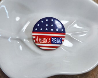 Vintage America Rising Pin, America Rising Metal Pin