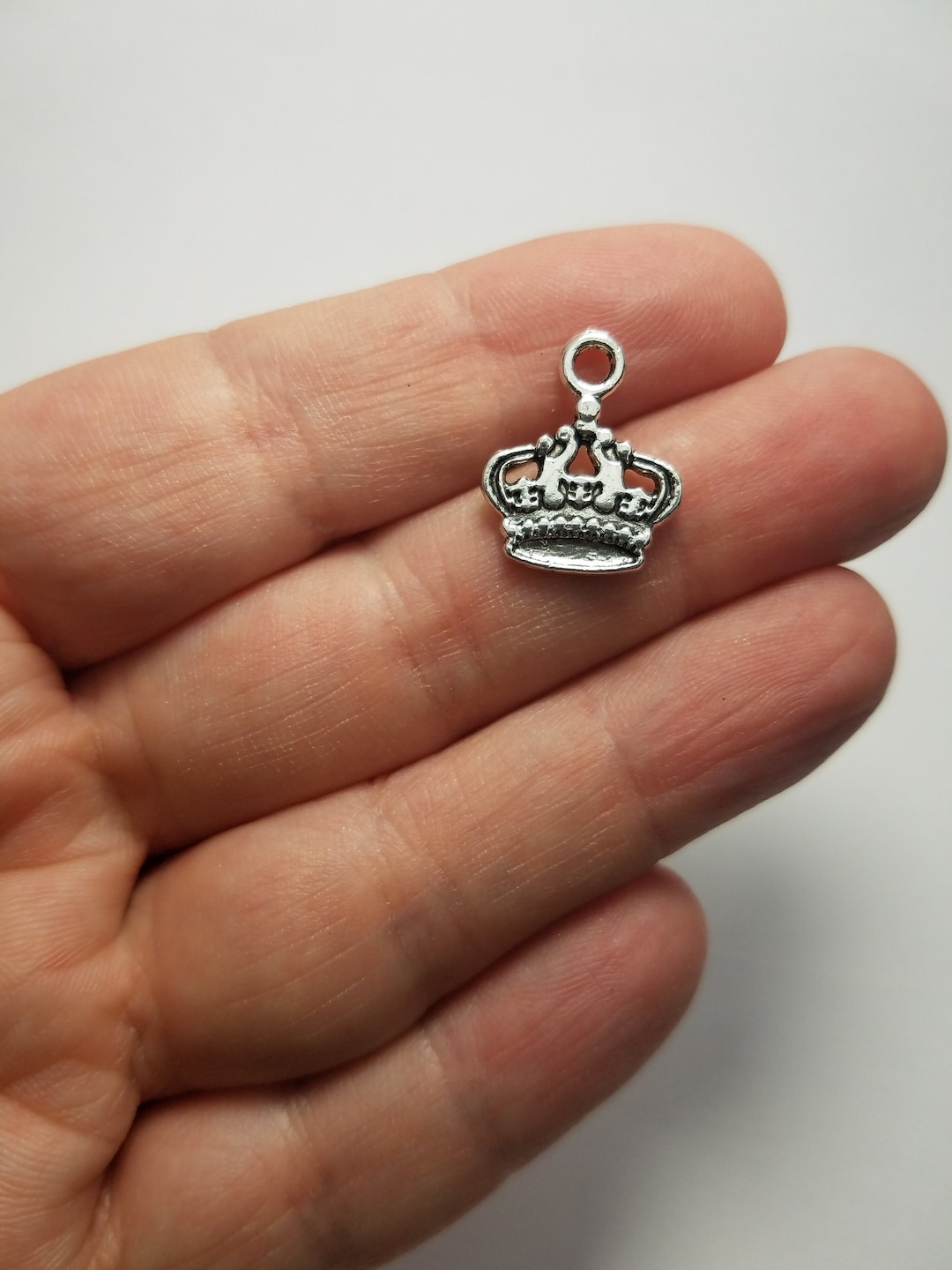 Silver Crown Charms 5 Crown Charms Crowns Charms Small Etsy