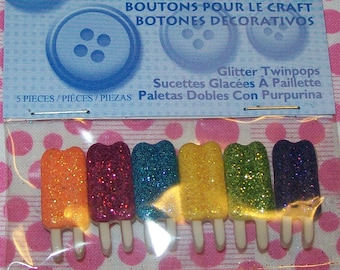 Glitter Twinpops Buttons