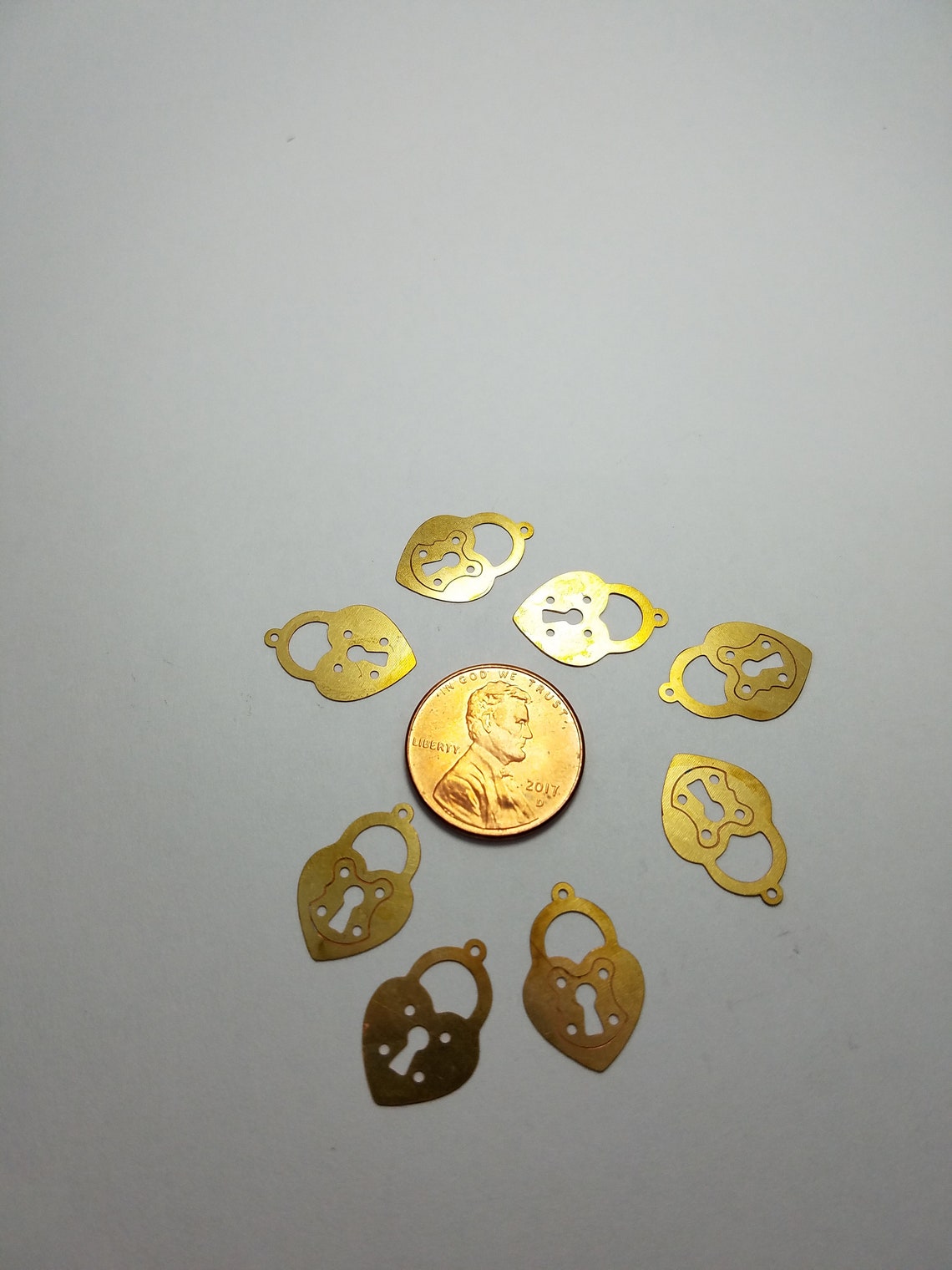 Gold Heart Lock Charms 8 Small Lock Charms Gold Lock Charms Etsy