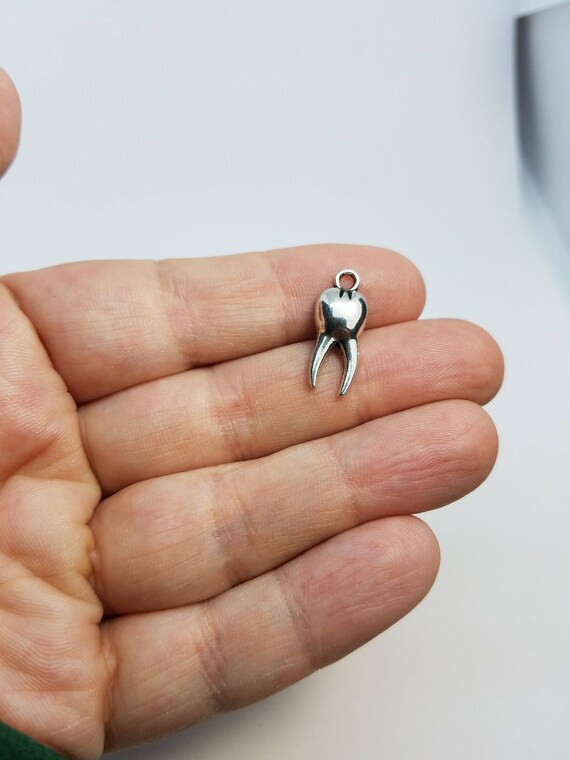 Silver Tooth Charms 6 Tooth Charms Teeth Charms Silver Etsy