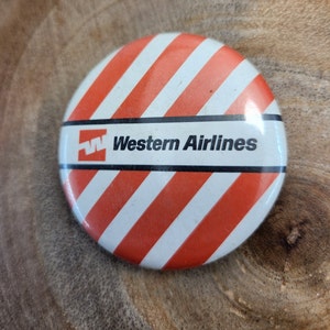Vintage Western Airlines Pin, Western Airlines Metal Pin