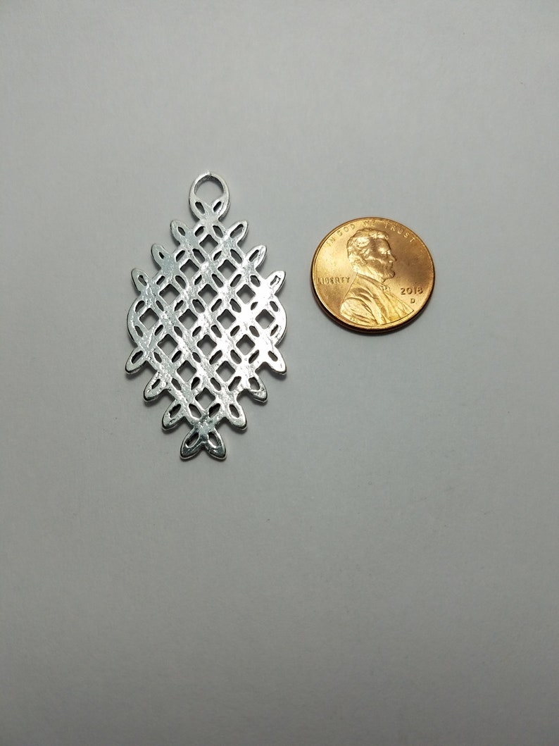 Silver Leaf Pattern Pendant Silver Leaf Pendant 1 Silver Flower Medallion