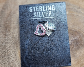 Sterling Silver 3 Hearts Pendant, Silver Heart Pendant