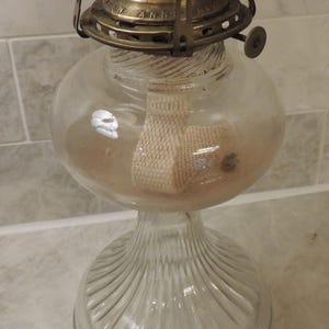 Oil Lamp // Glass Kerosene Vintage Oil Lamp