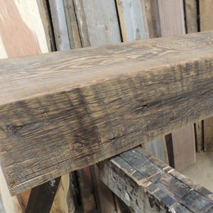 Fireplace Mantel 75&quot; x 7-3/8&quot; x 7-3/8&quot; Douglas fir Barn Beam Authentic Milking Barn Beam