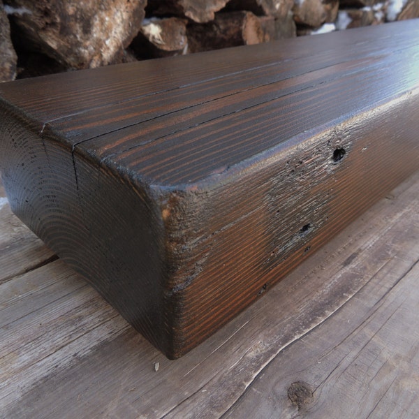 Reclaimed Barn Beam - Fireplace Mantel - Rustic Mantel - (96 x 7-1/4 x 3-1/2)