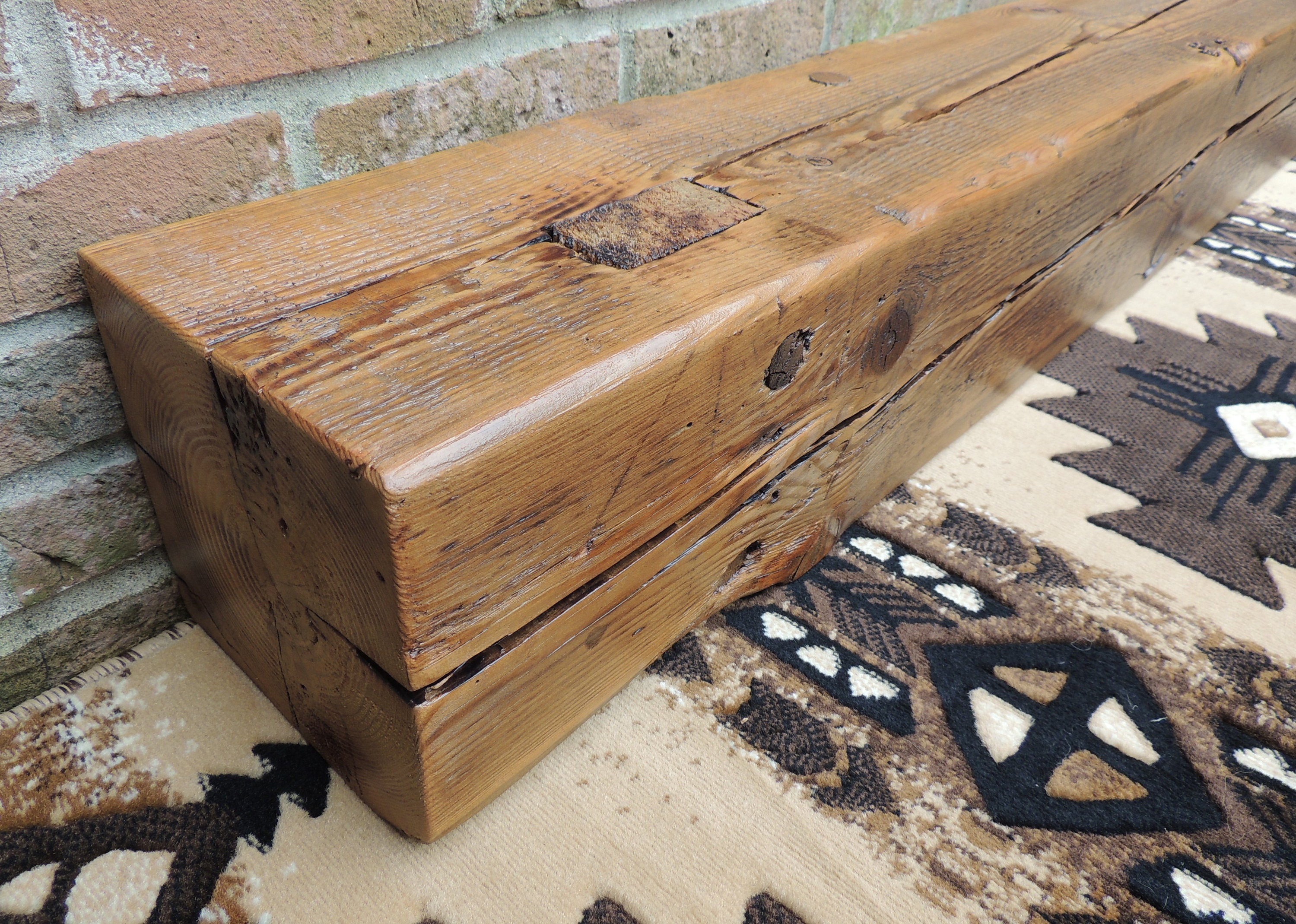 Reclaimed Wood Fireplace Mantel 61 X 8 X 8 Etsy