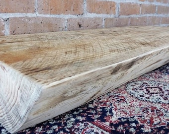 Rustic Pine Live Edge Wood Mantel or Bench Top 35" x 14"