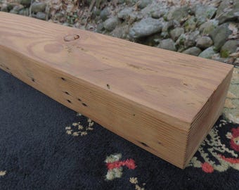 Fireplace Mantle 81" x 5-1/4" x 3-3/8" // Authentic Old Growth Wood