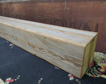 Barn Beam Fireplace Mantle 70" x 7-3/8" x 7-3/8" - Authentic - Old