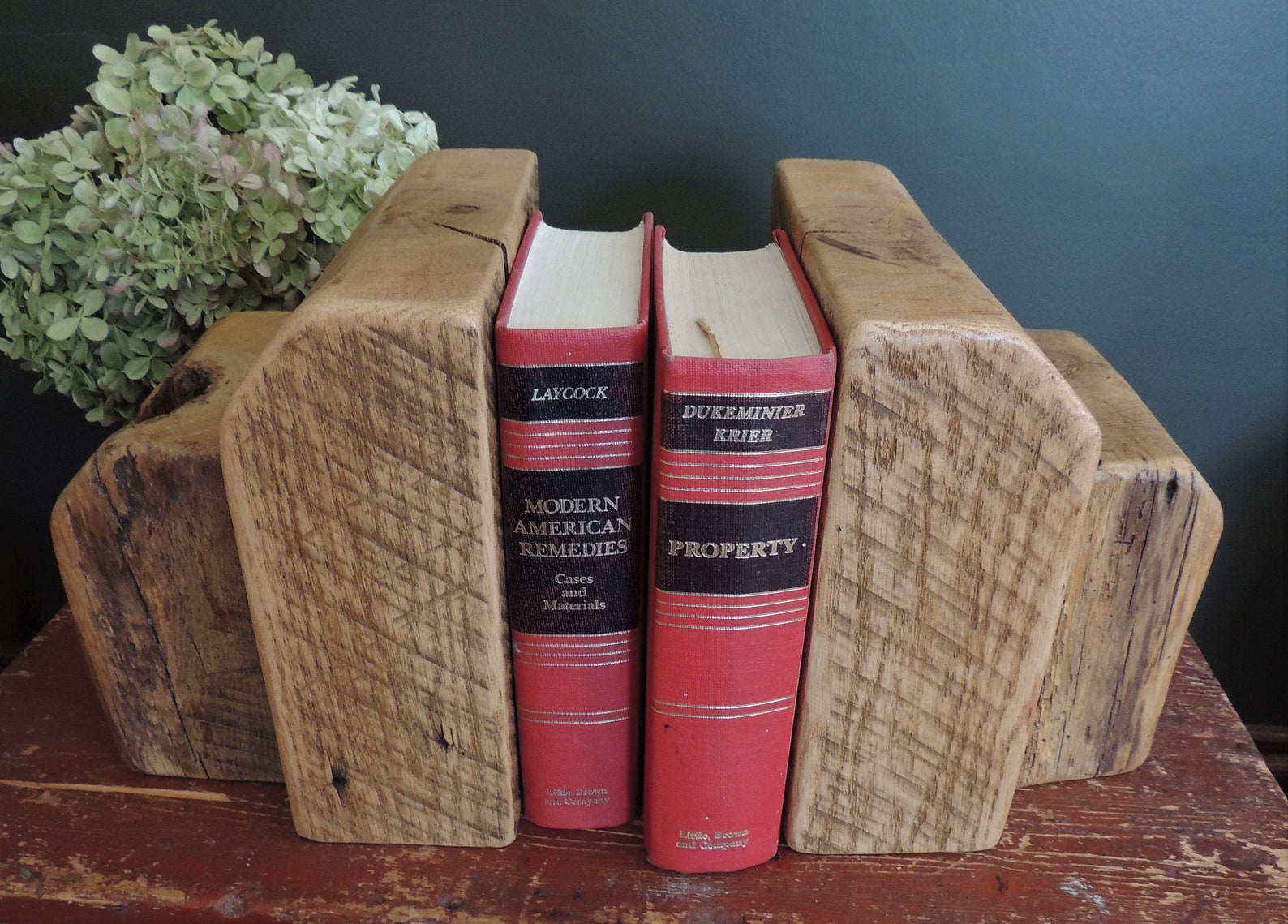 Rustic Bookends Large Oak Bookends Reclaimed Art Blocks Etsy