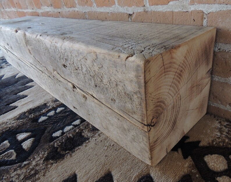 Reclaimed Wood Fireplace Mantel 39 X 8 X 8 Etsy
