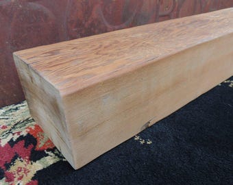 Fireplace Mantel 78" x 7-1/4" x 5-3/8" // Solid and Authentic Old Barn Beam