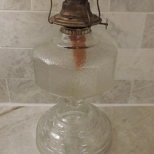 Oil Lamp // Vintage Antique Glass Kerosene Lamp // Ships Free