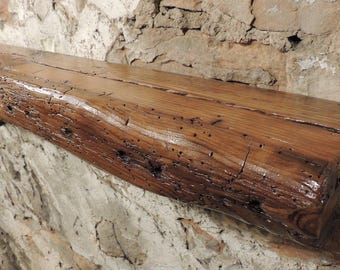 Barn Beam Fireplace Mantel 74" x 5-3/4" x 3-1/2" // Authentic Vintage