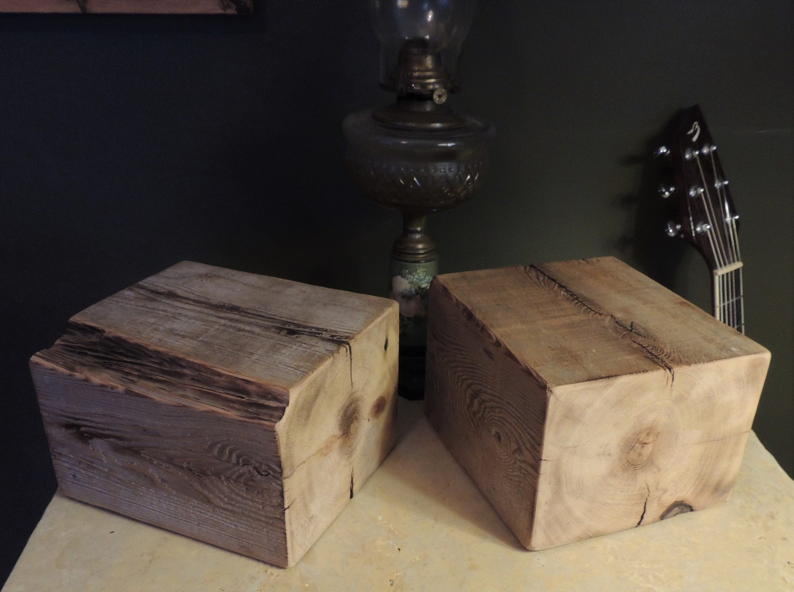 Reclaimed Barn Wood Art Blocks // Rustic Gray Hued Art Stands Etsy