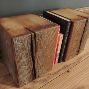 Bookends Reclaimed Art Sculpture Stands Rustic Art Blocks Old Growth ...
