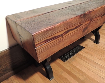 Rustic Barn Beam Bench // Authentic Old Growth Wood // Warming Look And Feel