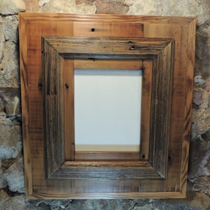 4x6 Barnwood Picture Frame, Homestead Narrow 1.5 inch Flat Rustic Reclaimed Wood Frame
