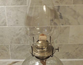 Vintage Glass Oil Lamp, Kaadan Ltd Hurricane Lamp