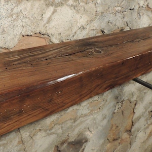 Authentic Barn Beam Fireplace Mantel 74&quot; x 5-3/4&quot; x 3-1/2&quot; // 1800&#39;s Barn Beam Mantle // Ships Free