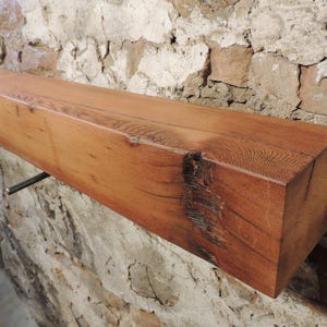 Wood FIREPLACE Mantle 75&quot; x 5-1/4&quot; x 5-1/4&quot; // Authentic Old Growth Douglas Fir Barn Beam Mantel // Ships Free