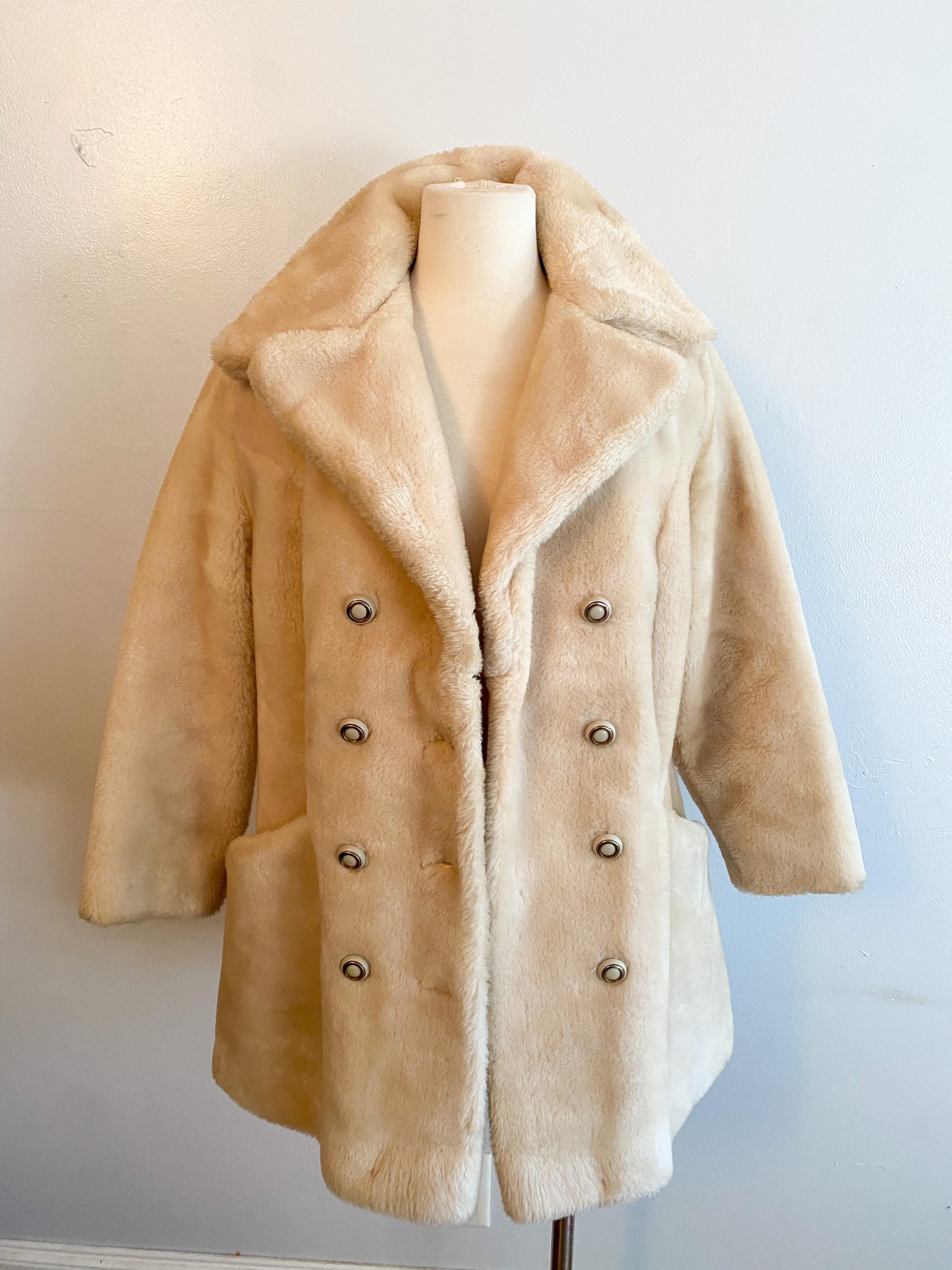 Cream peacoat mens deals